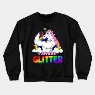 Magical Workout Unicorn I Sweat Glitter Gym Exercise Crewneck Sweatshirt